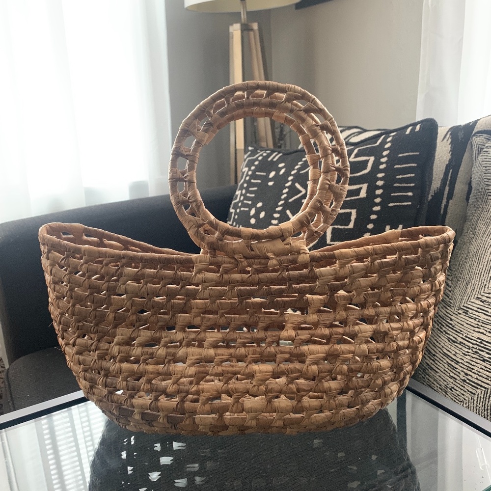 Rattan Wicker Half Dome Beach Tote Bag
